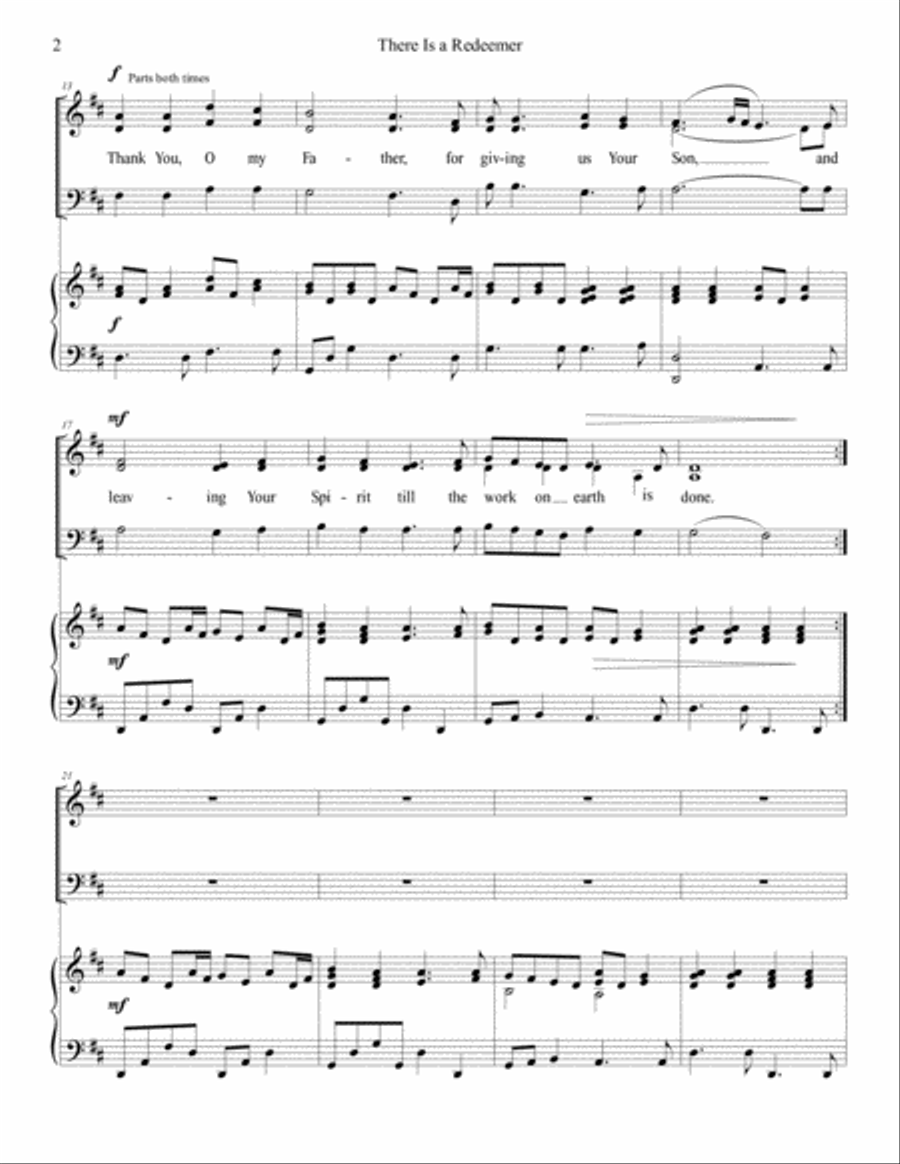 There Is A Redeemer 3-Part scores gallery preview page 2