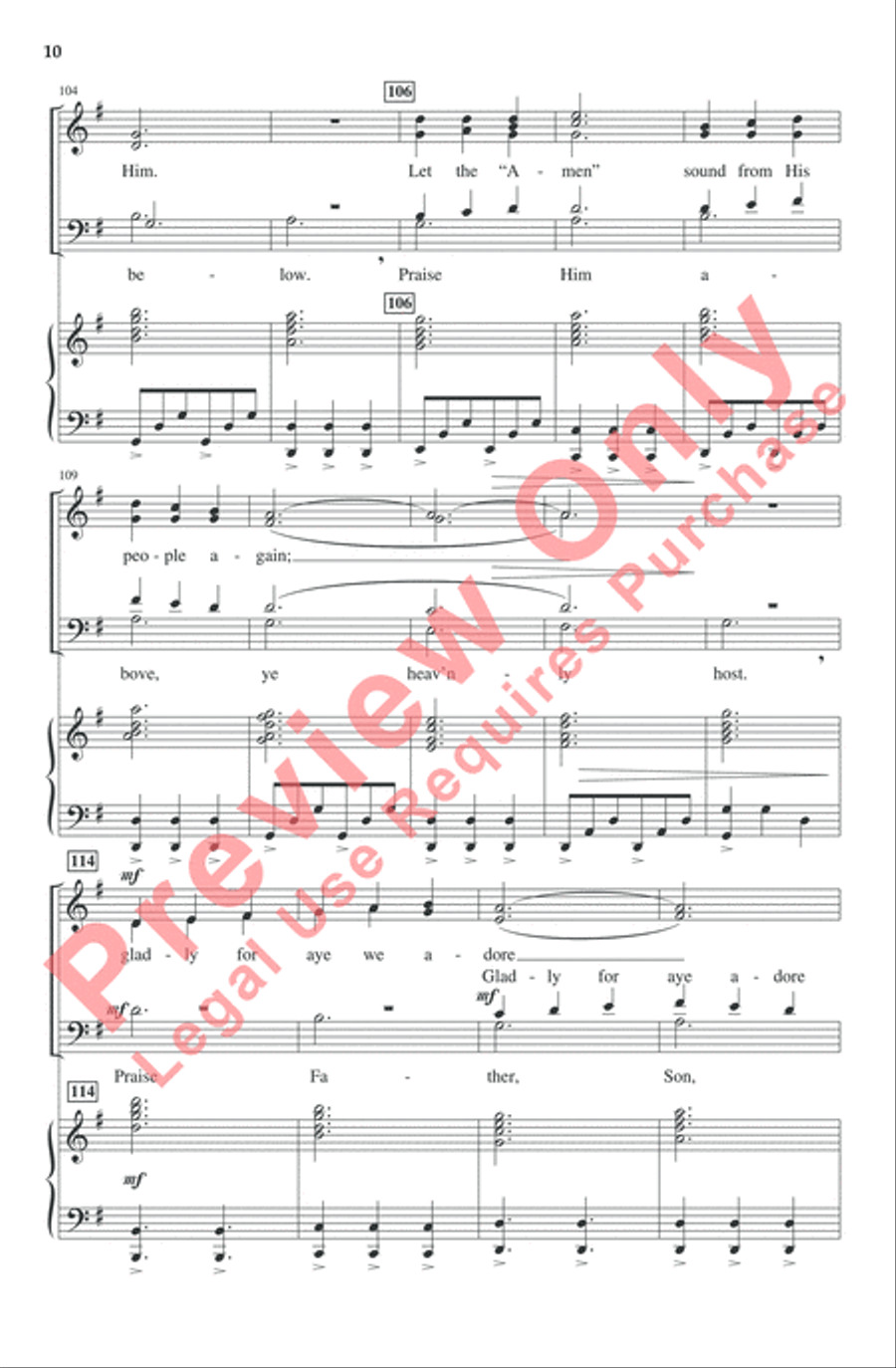 Praise to the Lord, the Almighty 4-Part scores gallery preview page 22