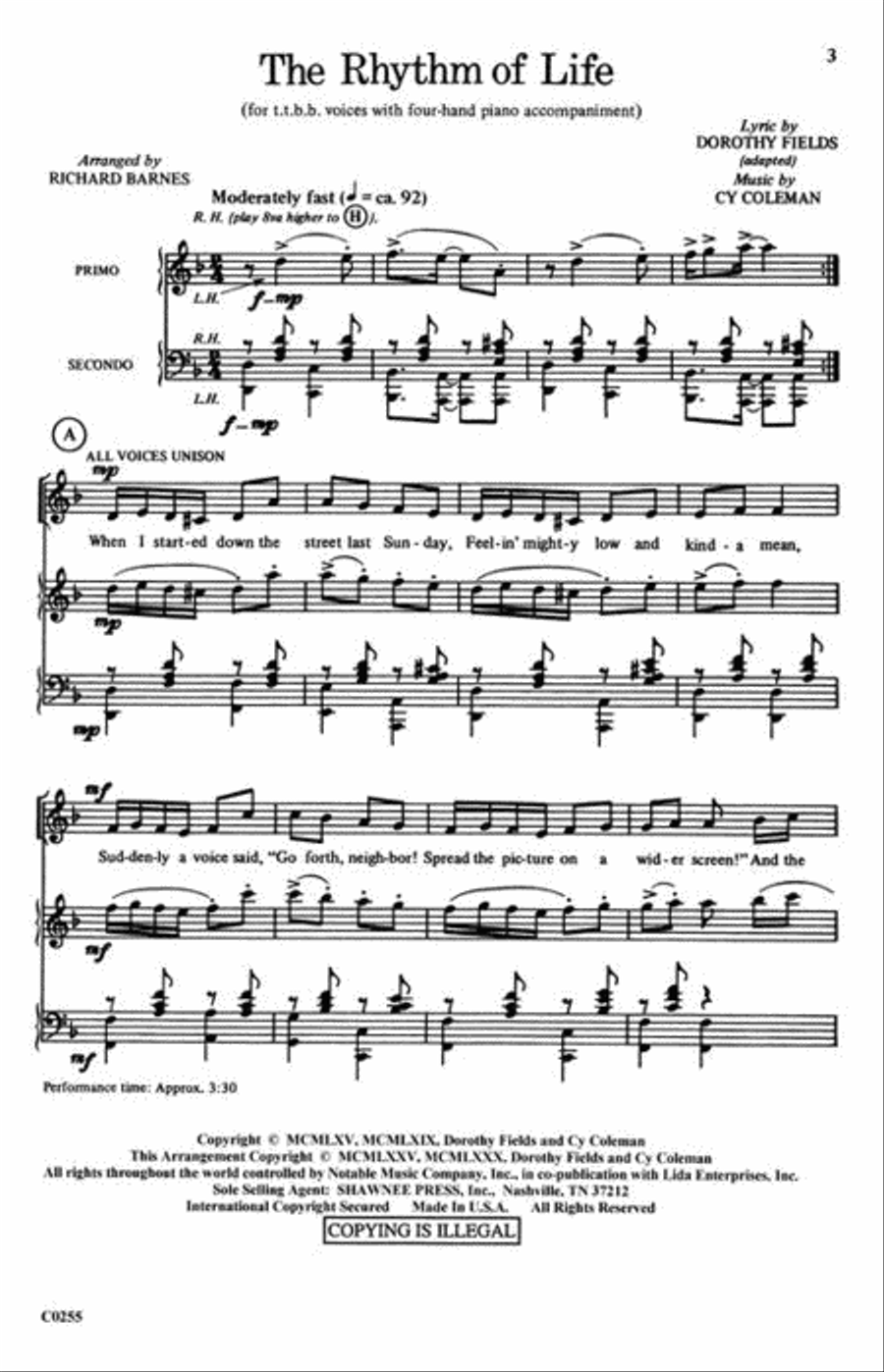 Rhythm of Life TTBB scores gallery preview page 4