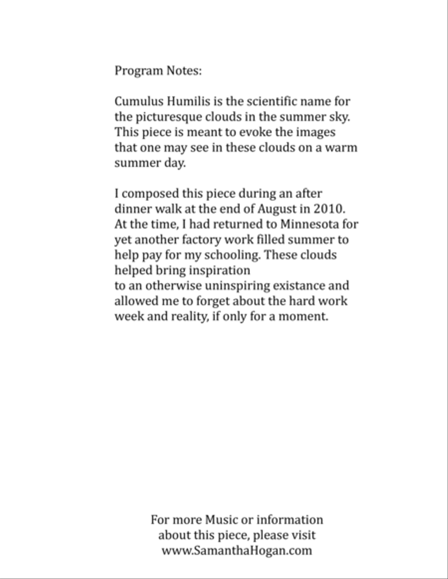 Cumulus Humilis Piano Solo scores gallery preview page 2