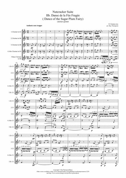 Tchaikovsky: Casse-Noisette-Nutcracker Suite Danse de la Fée Fragée- Sugar Plum Fairy- clarinet 5 image number null