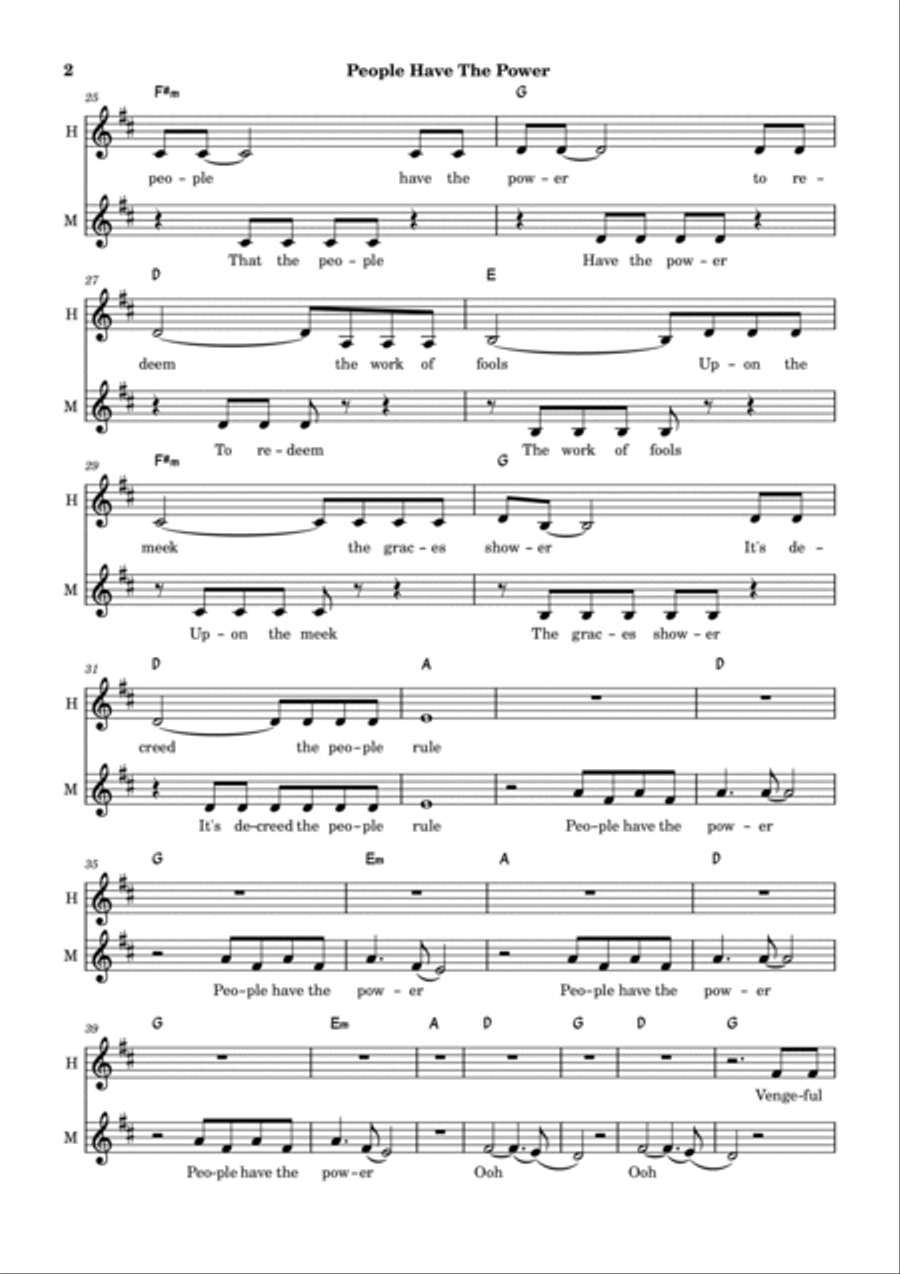 People Have The Power Guitar scores gallery preview page 2