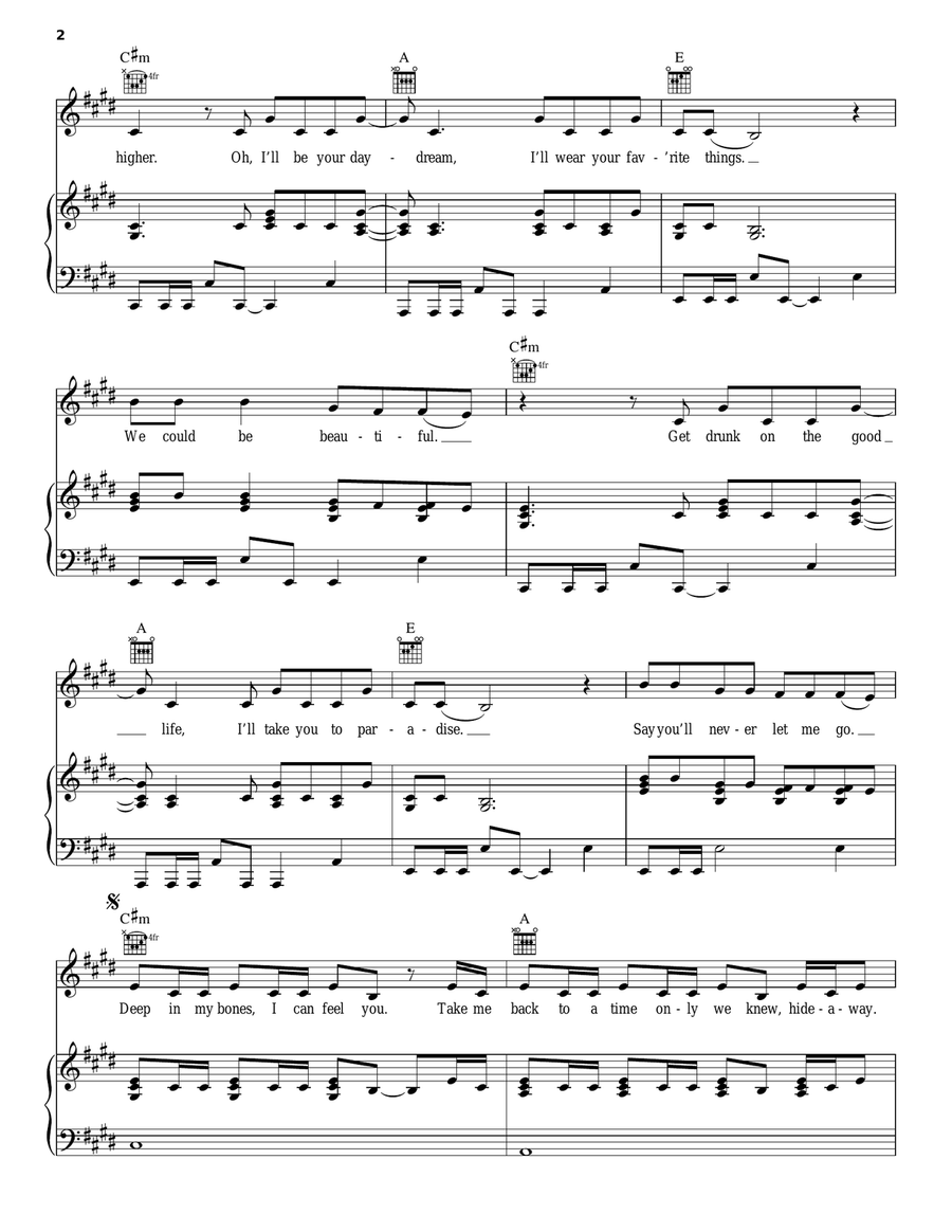 Roses Piano, Vocal, Guitar scores gallery preview page 2