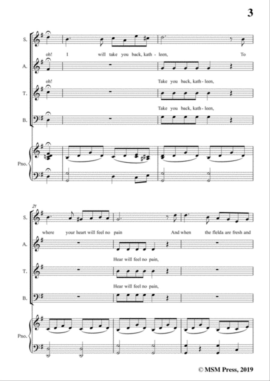 Thomas P. Westenddrf-I'll Take You Home Again,Kathleen,in G Major,for Voice&Piano Voice scores gallery preview page 5