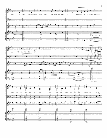 "I Wonder As I Wander" - for SATB Choir, Flute and Piano