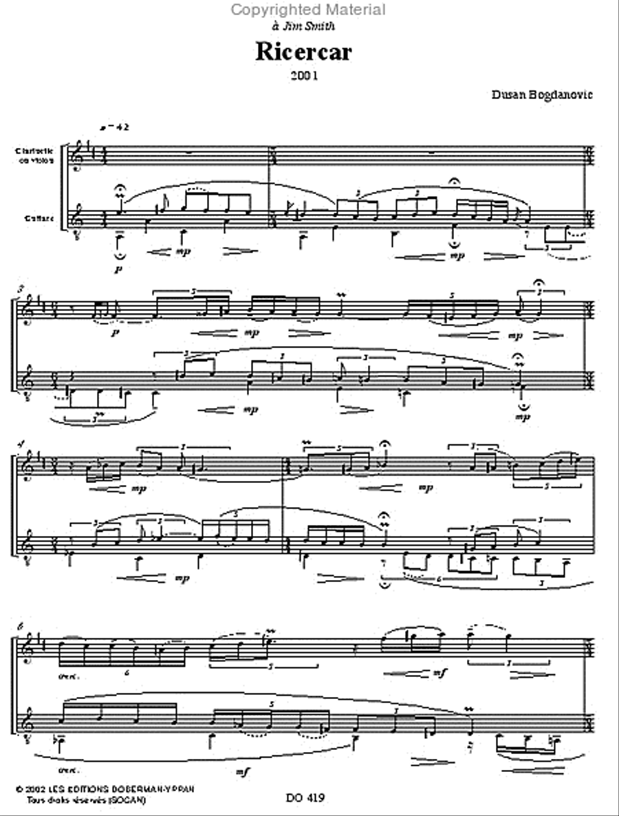 Ricercar Ricercar Clarinet scores gallery preview page 2