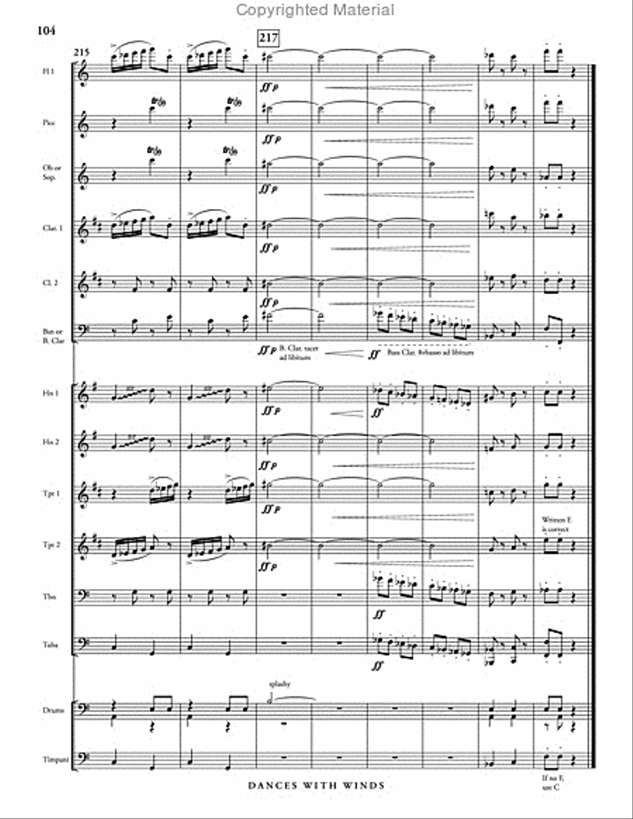 Dances with Winds Concert Band scores gallery preview page 16