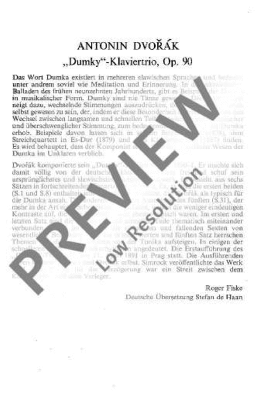 Piano Trio E minor Piano Trio scores gallery preview page 5