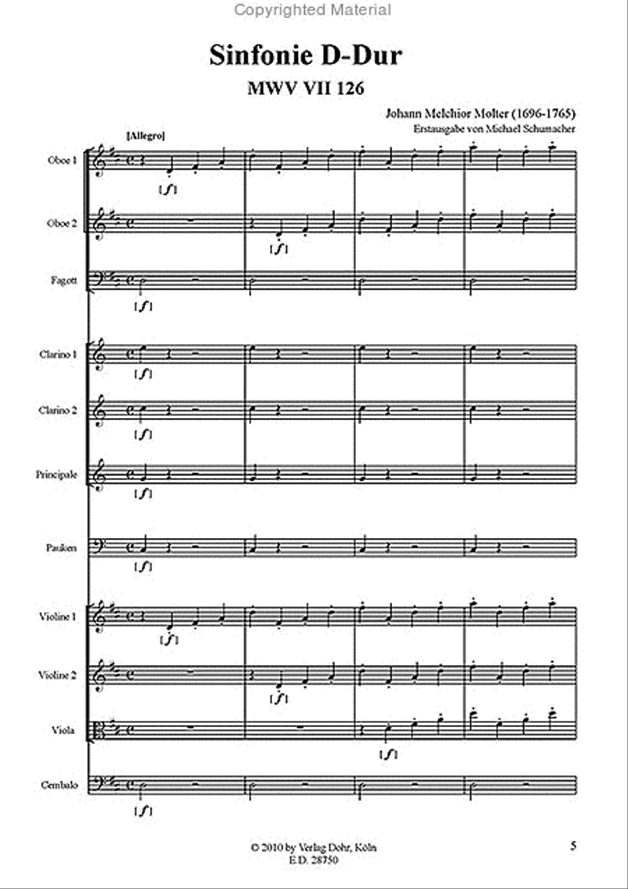 Sinfonie Nr. 126 D-Dur MWV VII 126 Orchestra scores gallery preview page 2