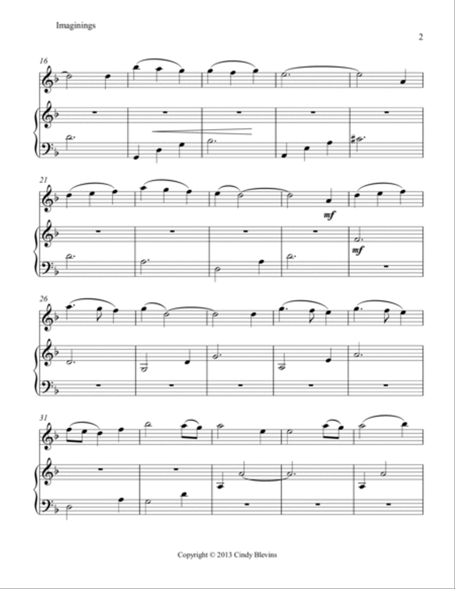Imaginings, Native American Flute and Harp Flute scores gallery preview page 3