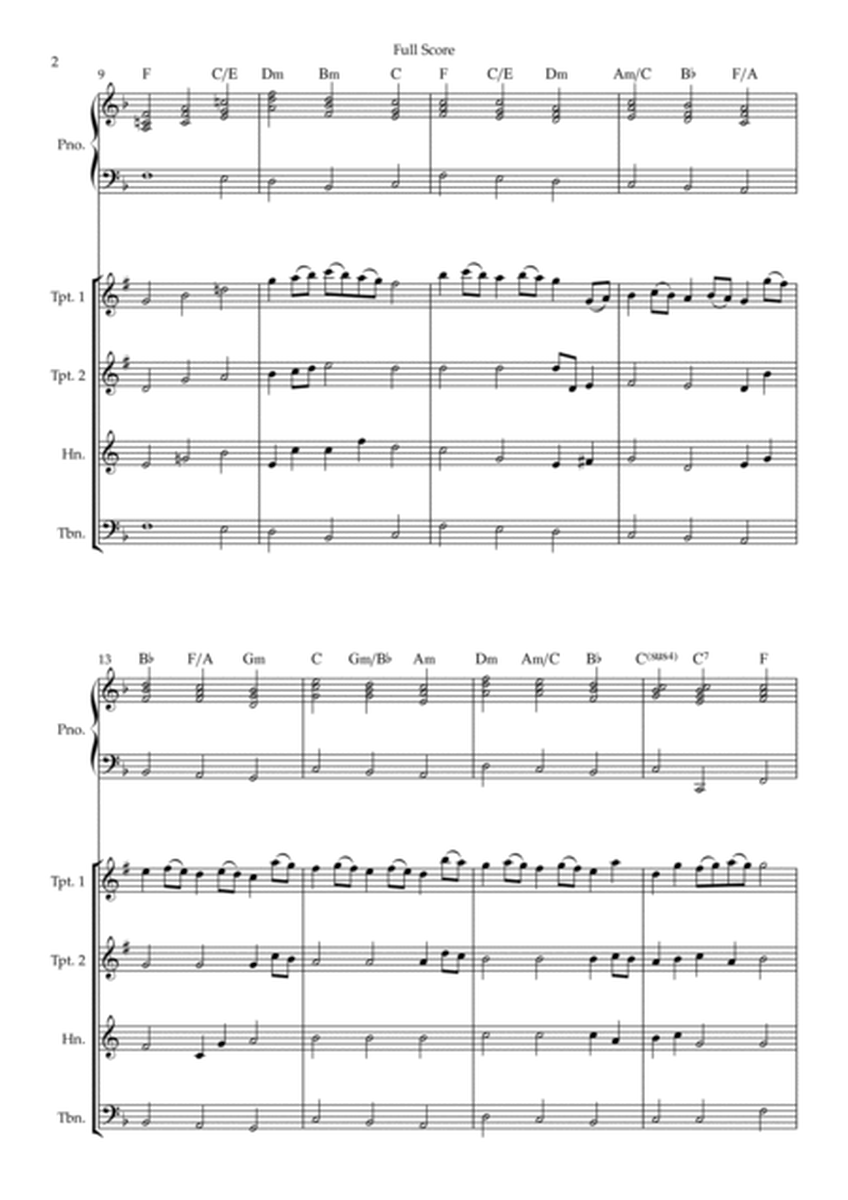 Rondeau (from Abdelazer) for Brass Quartet and Piano Accompaniment with Chords image number null