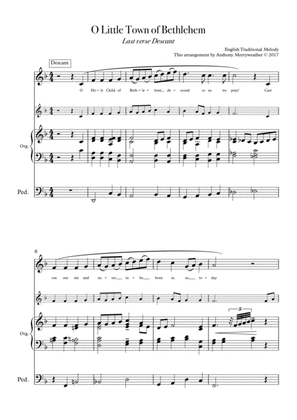 Descant and last verse arrangement of O Little Town of Bethlehem