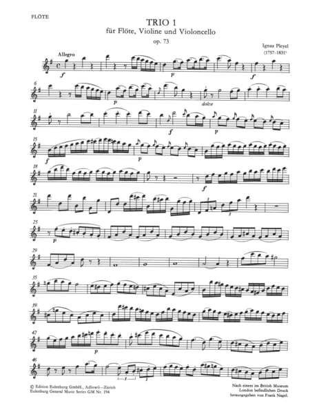 Trio no. 1 for flute, violin and cello