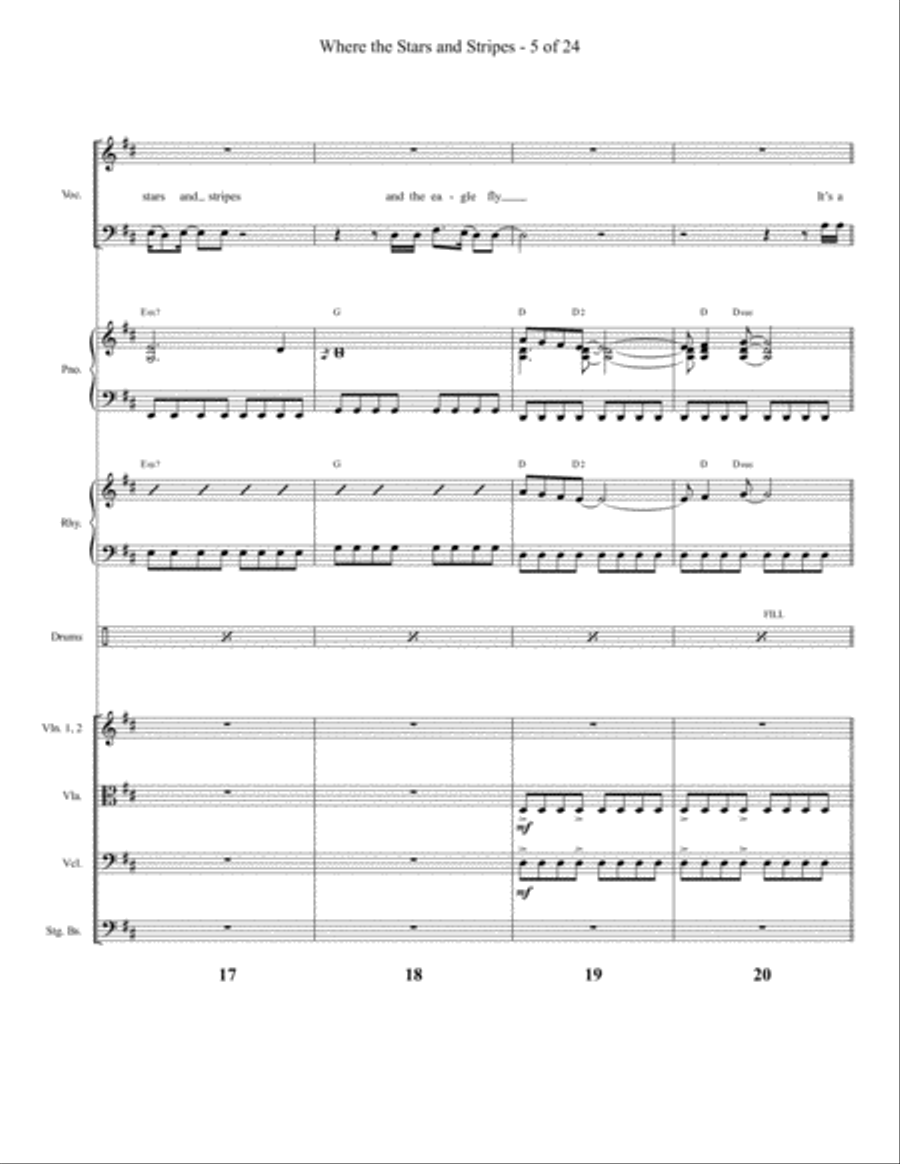 Where The Stars And Stripes And The Eagle Fly Small Ensemble scores gallery preview page 6