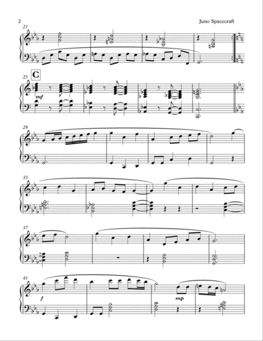 Juno Spacecraft Piano Solo scores gallery preview page 2