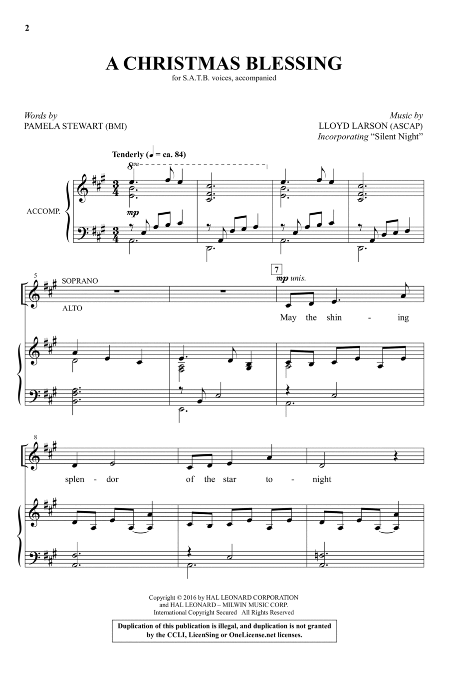 A Christmas Blessing A Christmas Blessing 4-Part scores gallery preview page 1