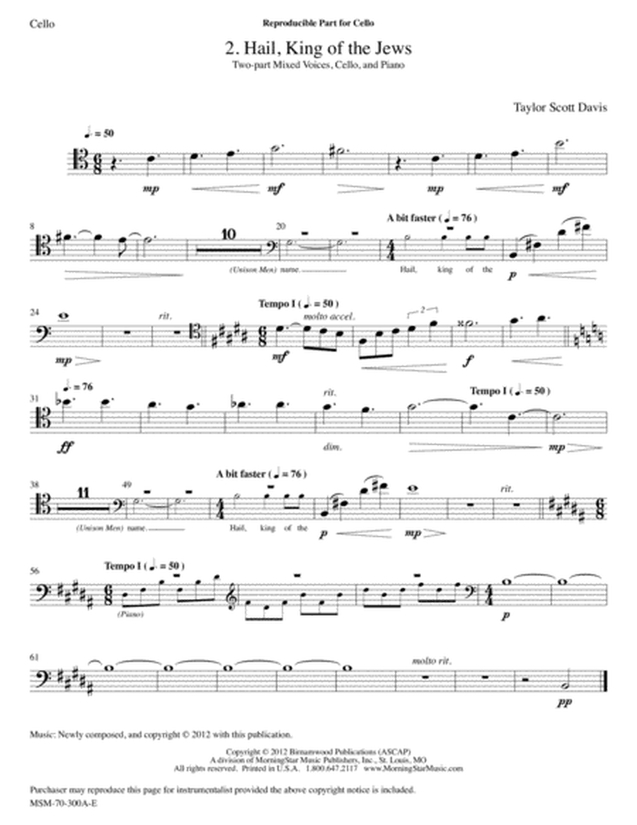 Return to Me: A Choral Service based on the Stations of the Cross (Cello Part)