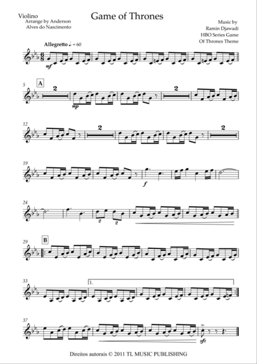 Game Of Thrones Violin scores gallery preview page 4