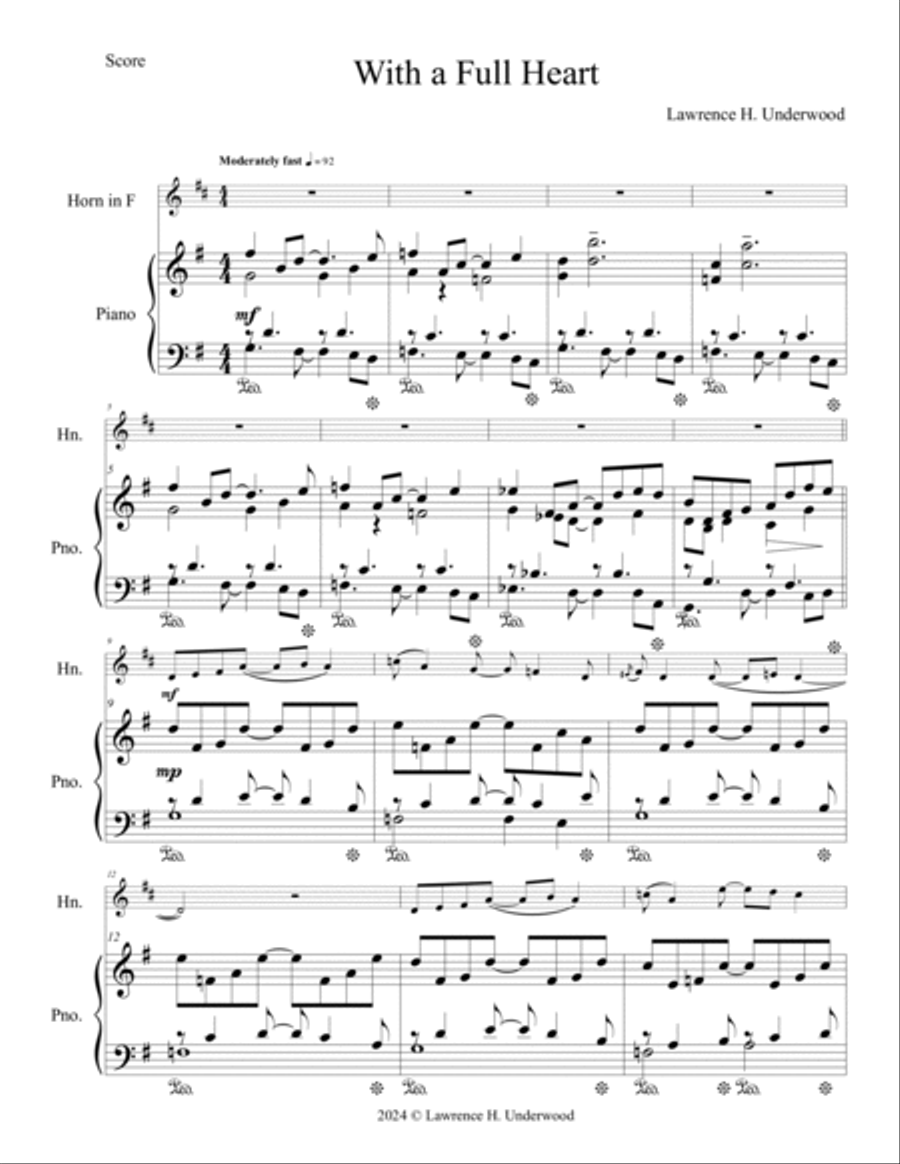 With a Full Heart Horn scores gallery preview page 2