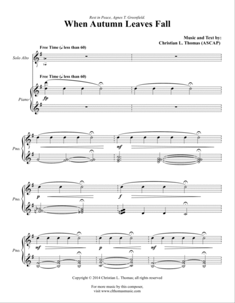 When Autumn Leaves Fall Alto Voice scores gallery preview page 4