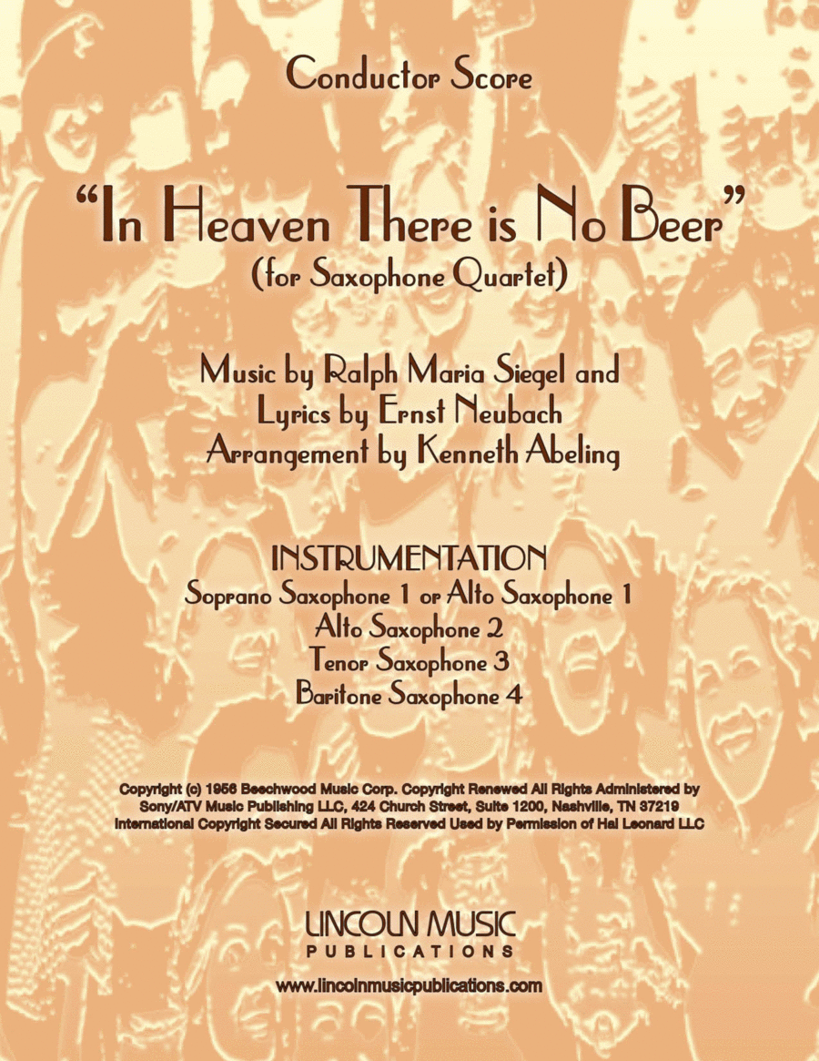 In Heaven There Is No Beer Saxophone Quartet scores gallery preview page 1