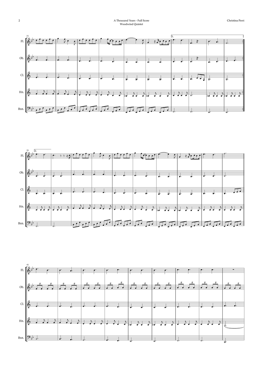 A Thousand Years Woodwind Quintet scores gallery preview page 2