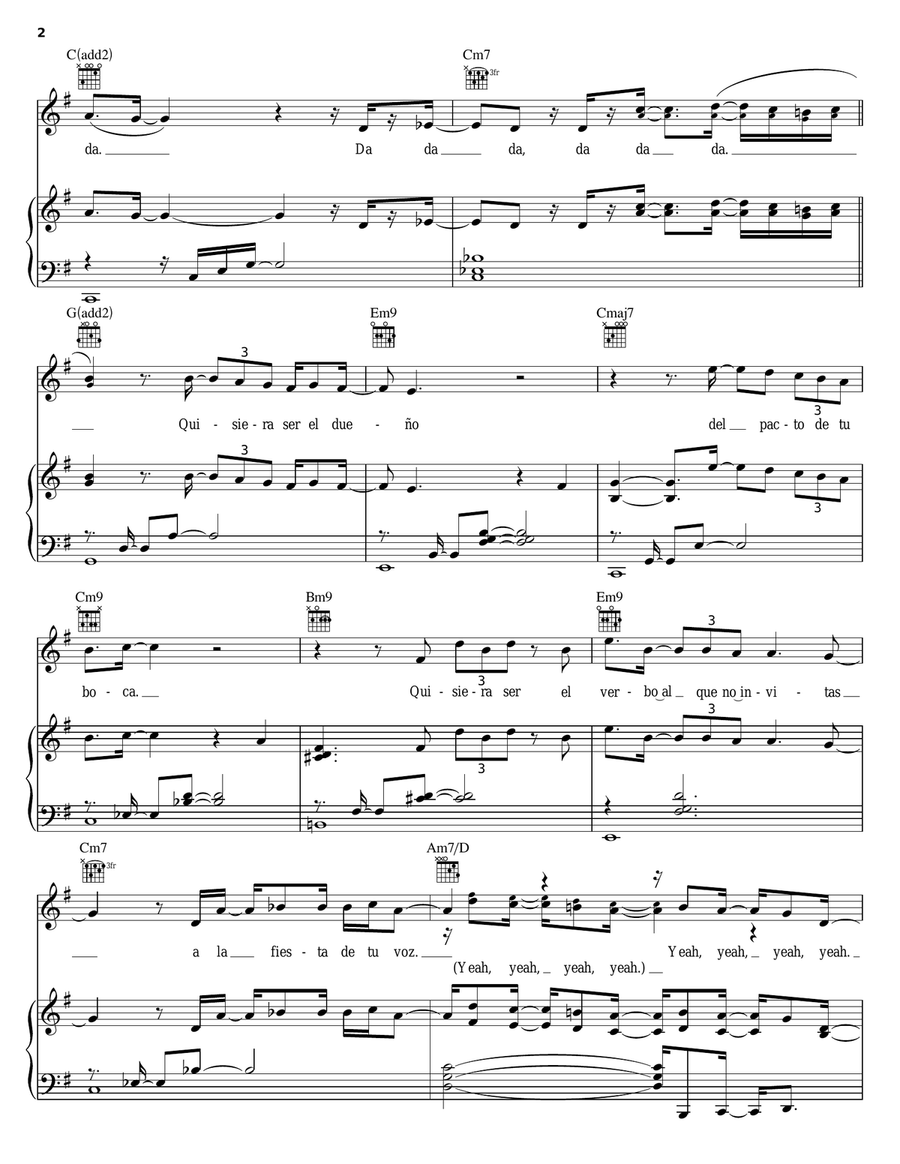 Quisiera Ser Quisiera Ser Piano, Vocal, Guitar scores gallery preview page 2