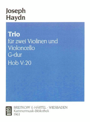 Book cover for Trio in G major Hob V:20