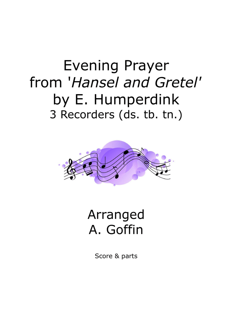 Evening Prayer recorder trio (descant, treble, tenor) Woodwind Trio scores gallery preview page 1