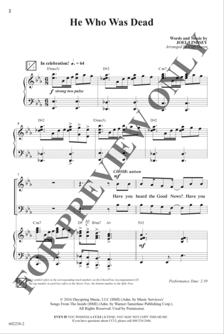 He Who Was Dead - Anthem He Who Was Dead - Anthem Choir scores gallery preview page 2