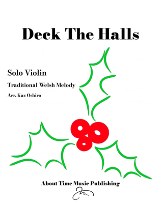 Book cover for Deck The Halls for Solo Violin (Christmas Etude)