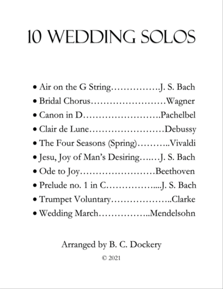 10 Wedding Solos for Flute with Piano Accompaniment image number null