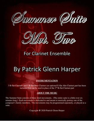 Summer Suite - Movement 2 - for Clarinet Ensemble
