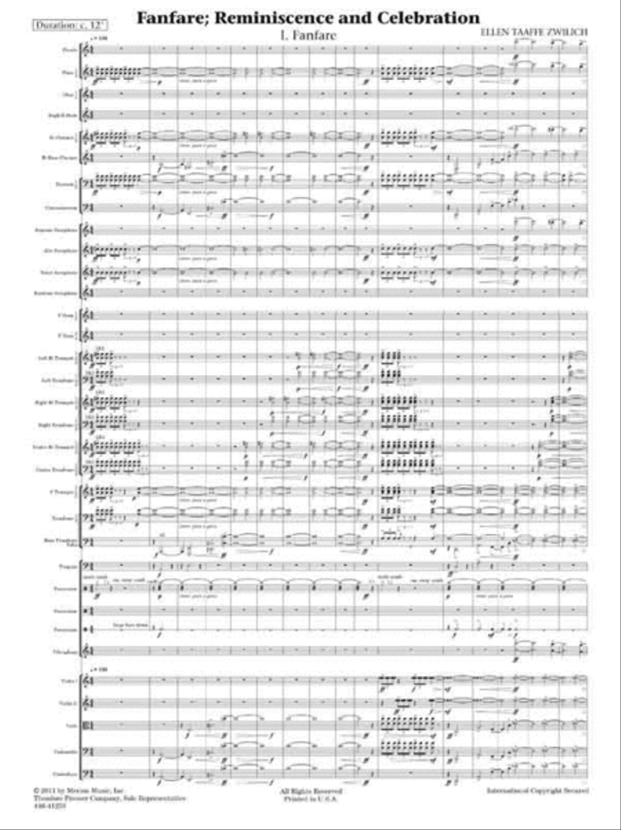 Fanfare, Reminiscence and Celebration Orchestra scores gallery preview page 2