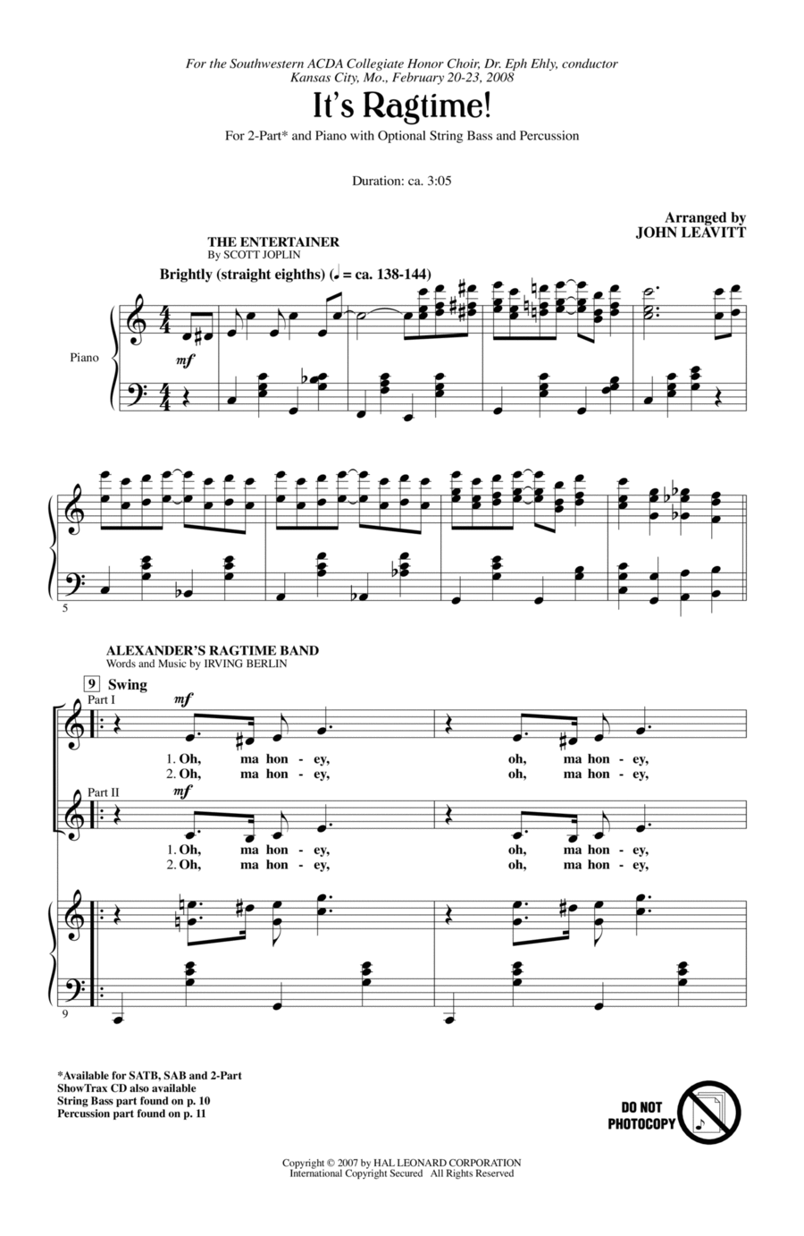 It's Ragtime! 2-Part scores gallery preview page 1