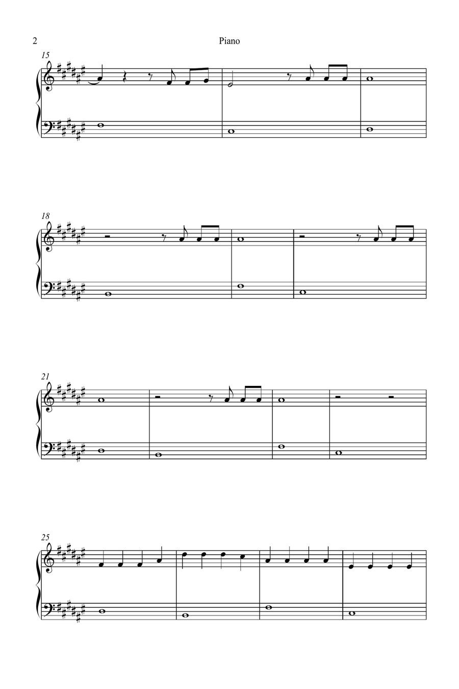 Faded Easy Piano scores gallery preview page 2