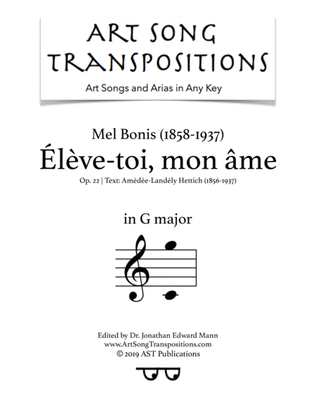 BONIS: Élève-toi, mon âme, Op. 22 (transposed to G major)