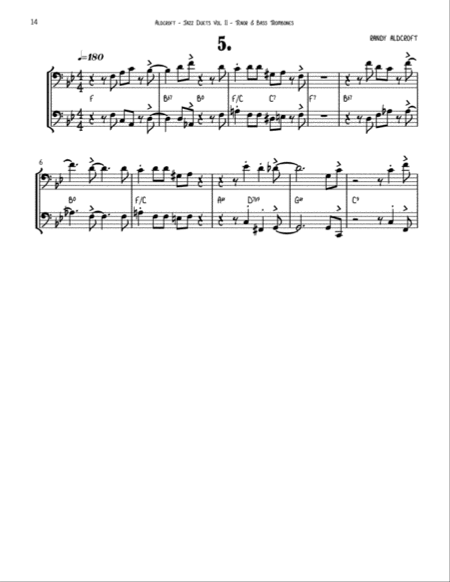 Famous Jazz Duets for Tenor and Bass Trombone Volume 2 Trombone Duet scores gallery preview page 4