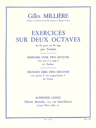 Book cover for Exercises Over Two Octaves, For Trombone