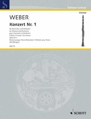 Book cover for Clarinet Concerto No. 1 F minor