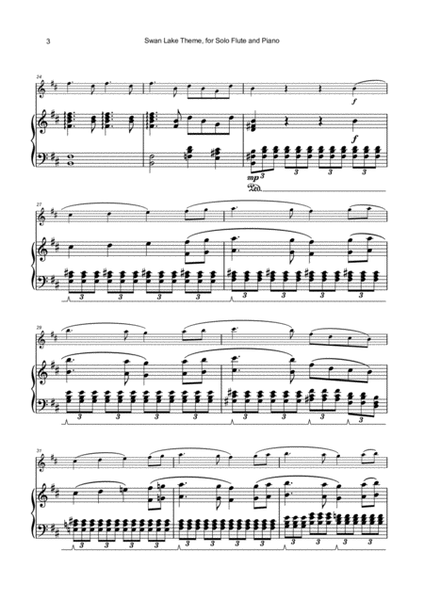 Swan Lake Theme, for Solo Flute and Piano image number null