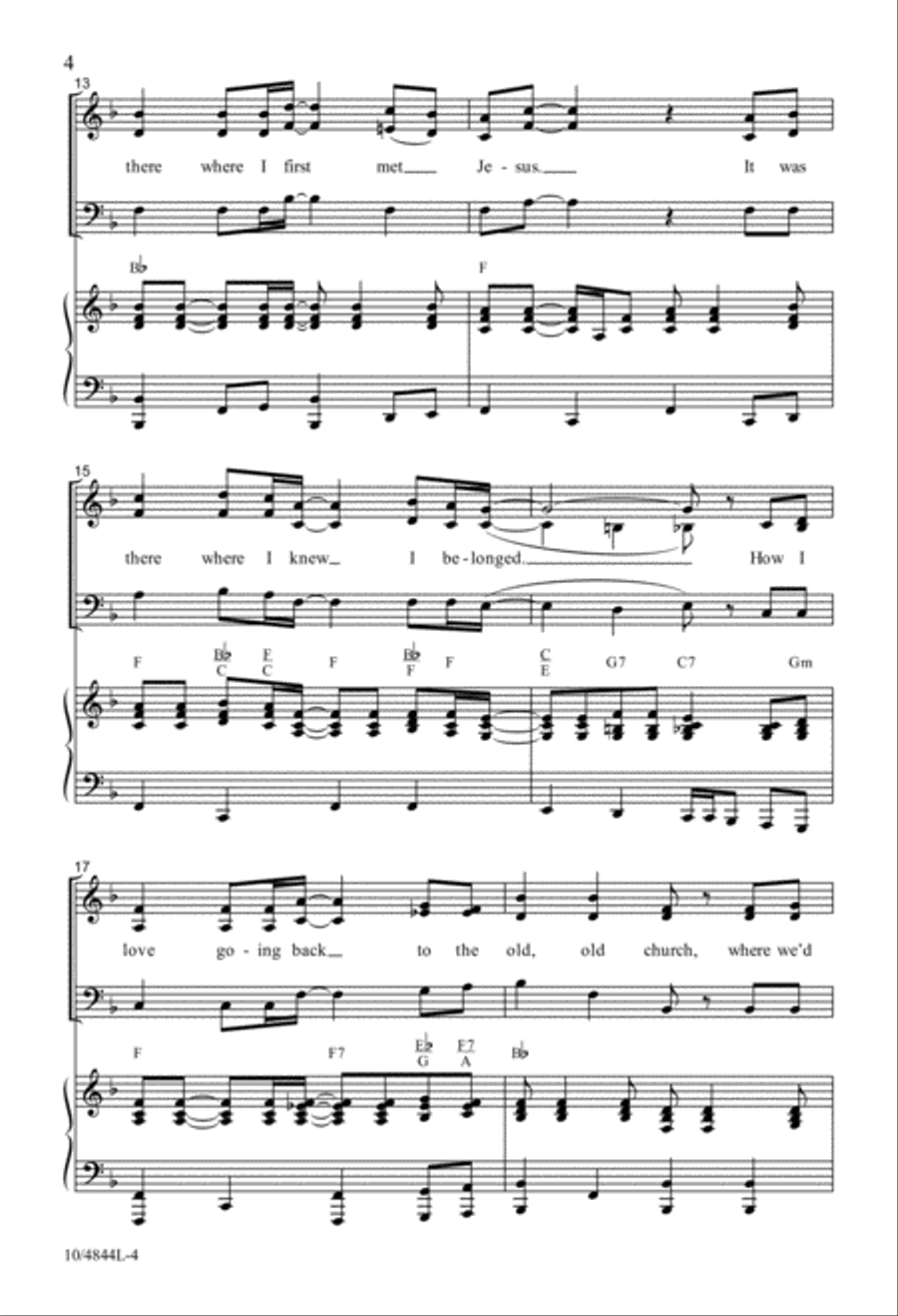 Back to the Church in the Wildwood 3-Part scores gallery preview page 4