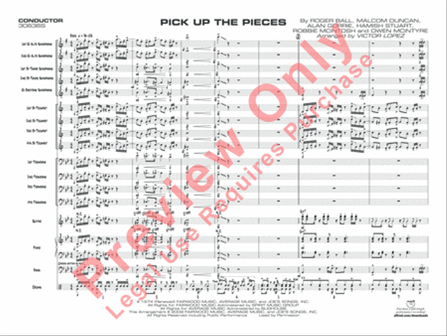 Pick Up the Pieces (score only) Jazz Ensemble scores gallery preview page 4