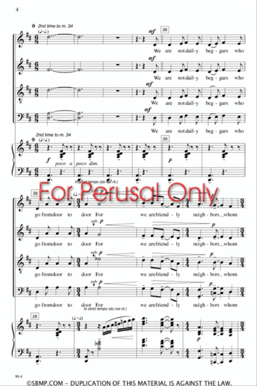 Here we come a-caroling - SATB Octavo 4-Part scores gallery preview page 4