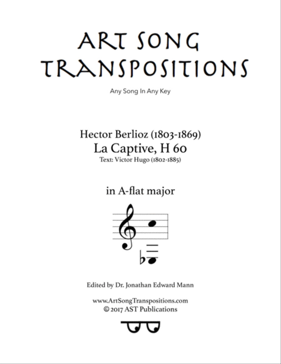 BERLIOZ: La captive (transposed to A-flat major) Voice scores gallery preview page 1