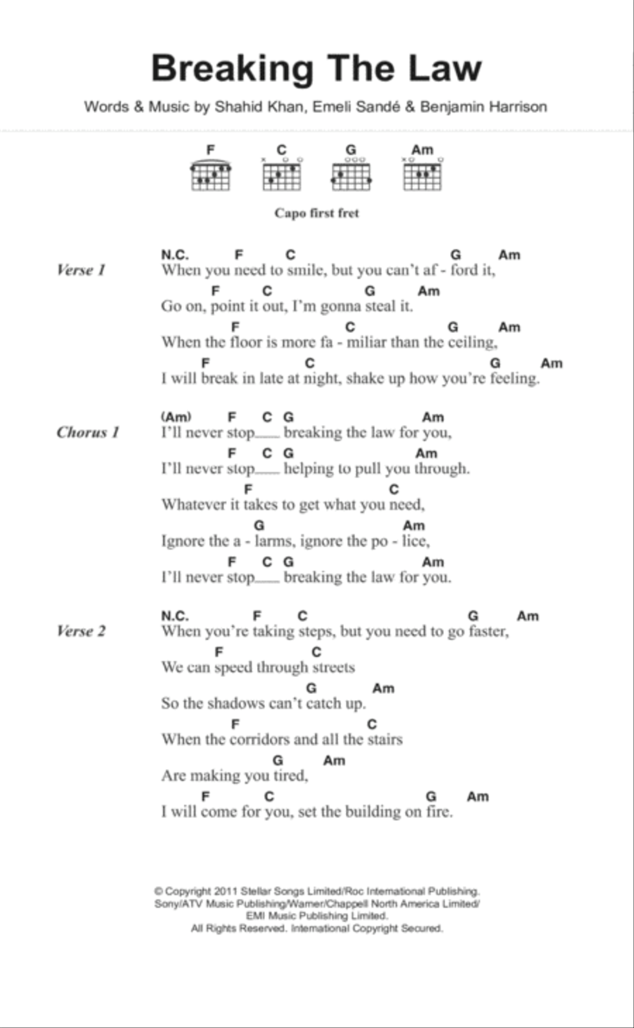 Breaking The Law Breaking The Law Acoustic Guitar scores gallery preview page 1