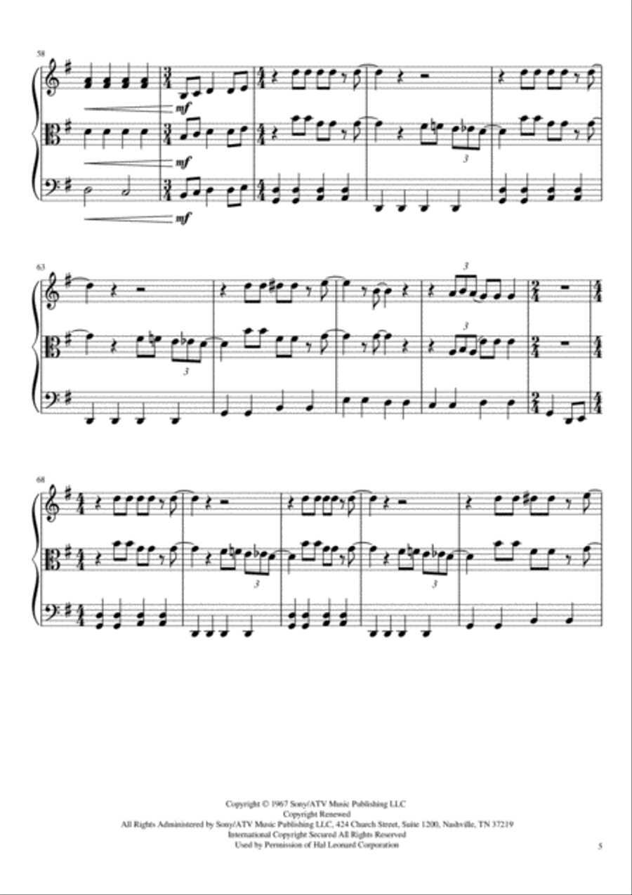 All You Need Is Love String Trio scores gallery preview page 6