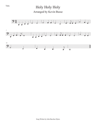 Holy Holy Holy (Easy key of C) Tuba