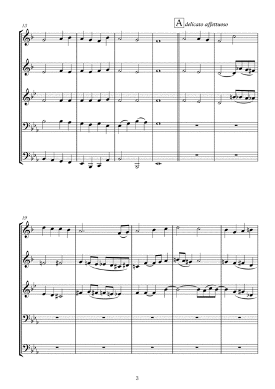 William Henry Monk: "Abide with Me" with 4 variations of chord progression for Brass Quintet image number null