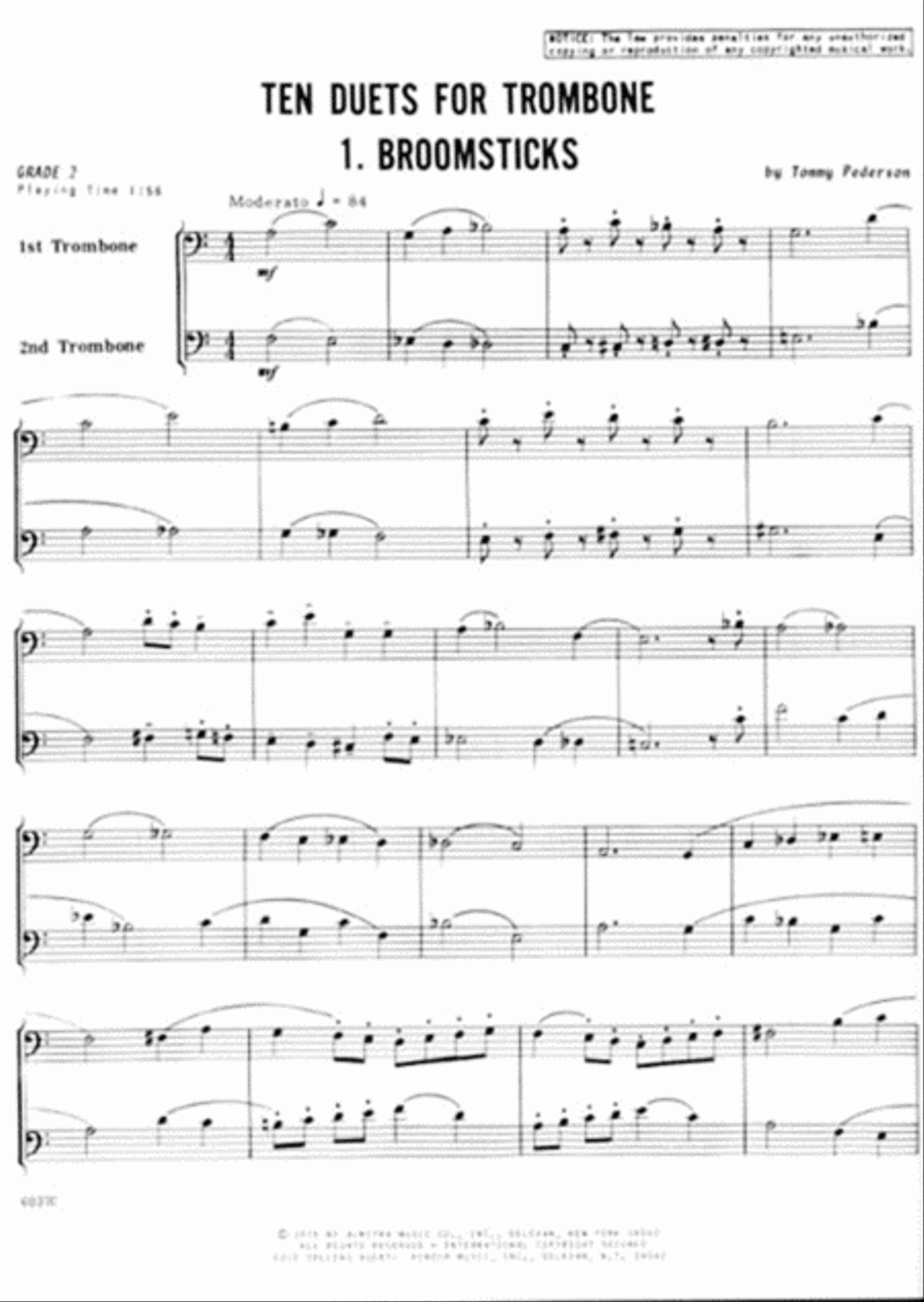 Ten Duets For Trombone Trombone Duet scores gallery preview page 2